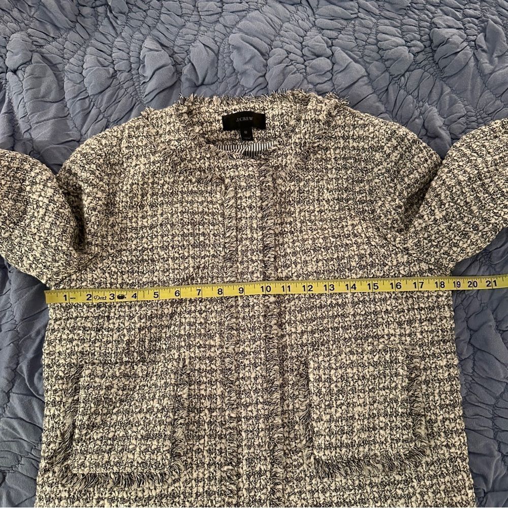 J. Crew Olympia Lady Jacket in Metallic Tweed Fringe Trim - Picture 10 of 11